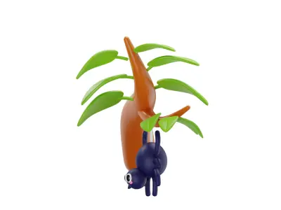 Spider on tree 3D model