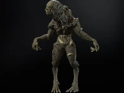 WormDemon Low-poly 3D model