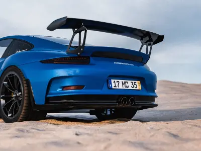 Beach Automotive Render Scene Cinema 4D and FBX File Textured  3D model