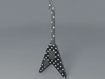 Jackson Randy Rhoads polka dot Flying v model guitar Free 3D model