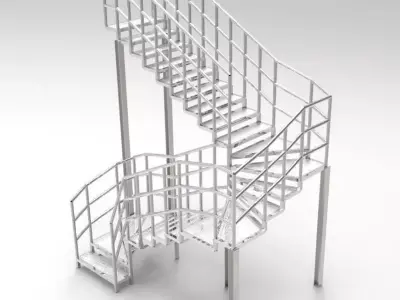 Steel Staircase 3D model purchase