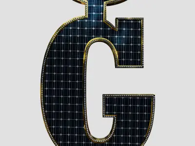 Solar Panel Letter - G 3D model