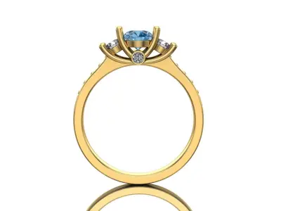 diamond ring  3D print model 2