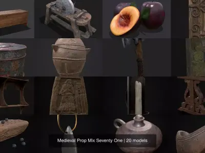 Medieval Prop Mix Seventy One 3D Model Collection