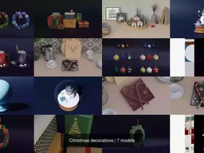  Christmas decorations 3D Model Collection