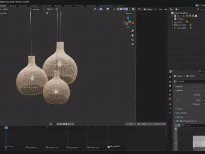 Chandelier Boho light Low-poly 3D model