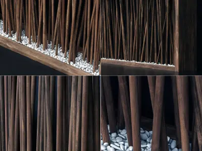 Screen wall branch pebble n2 3D model