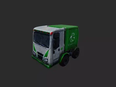 Garbage Truck low poly 3D model