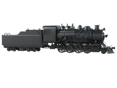 Steam locomotive 3D model old train 3D model