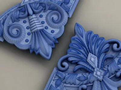 Molding with corner elements Harmony M128 3D model