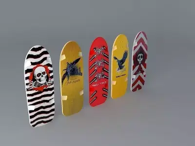80s Powell Peralta skateboard decks Free 3D model