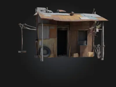 Rustic Shelter  Cozy Simplicity of Rural Living 3D model