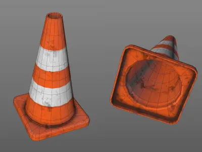 Traffic cone Low-poly 3D model