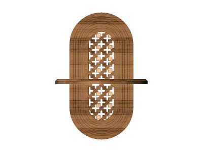 Moucharabeih floating shelf wall decor and mirror frame 3D print model