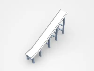Stainless Inclined Washdown Elevator Conveyor 3D model