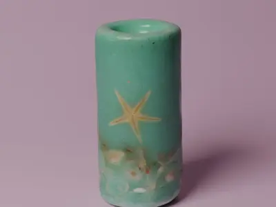 Decorated candle lowpoly Low-poly 3D model
