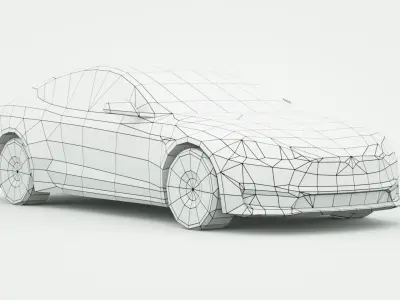 Tesla Model S Plaid 2024 Low-poly 3D model