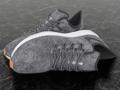 NIKE 3D RUNNING SHOES -GREY Low-poly 3D model