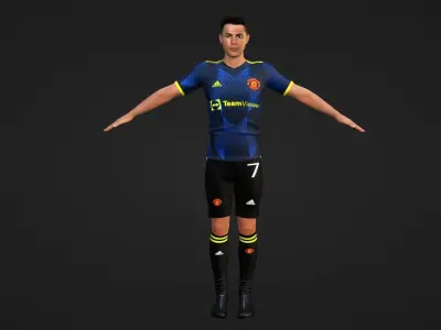 Cristiano Ronaldo - Manchester United Low-poly 3D model