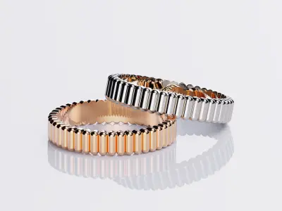 Grosgrain Wedding Band Rings Style All Sizes Collection 3D print model