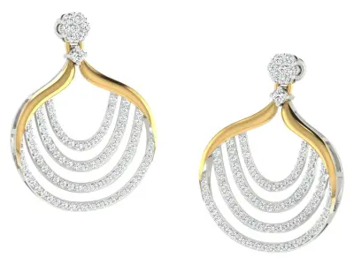 Women Drop Earrings 3dm STL OBJ FBX Renders Details 3D print model 24