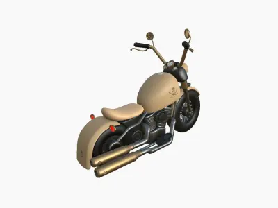 Motorcycle Cartoon A18 Desert - Custom Vehicle Design Low-poly 3D model