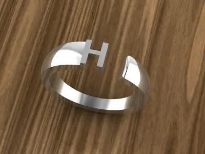 Alphabet Ring G 3D print model buy