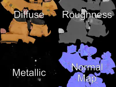 Rigged and Animated Construction Worker Character Model Low-poly 3D model