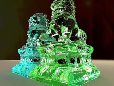 Chinese lion statue 3D model