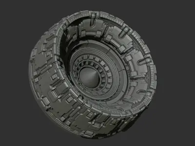Sci-fi spaceship engine burner 3D model