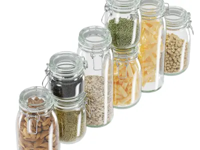 glass jar set 3D model