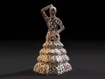 A figurine of a dancing woman 3D print model