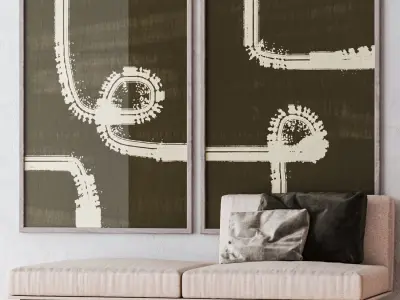 Set of large wall paintings  540 3D model