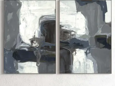 Plaster Two Photo Frame 101 Low-poly 3D model