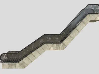 well modeled pbr Escalator Low-poly 3D model