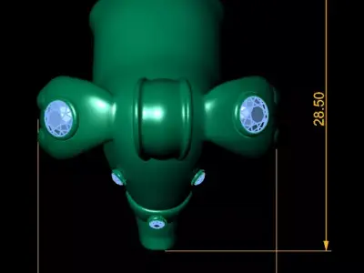 Golden Baby Elephant Pendant 3D print model