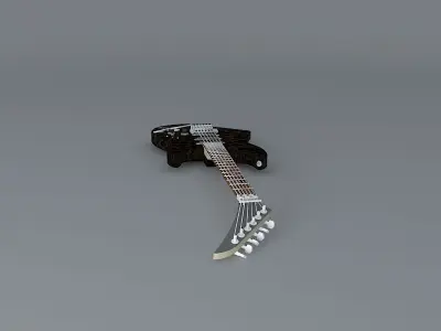 A leopard print guitar Free 3D model