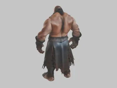 Strong Medieval Blacksmith Character Low-poly 3D model