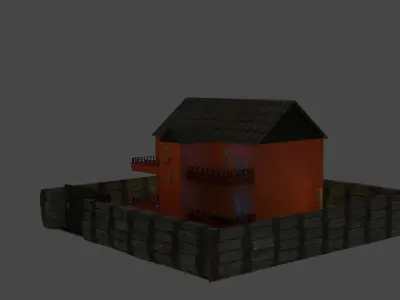 Garden House Low-poly 3D model