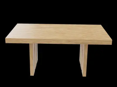Table wooden 7 Low-poly 3D model
