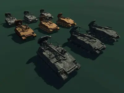 Self-propelled Mortar Low-poly 3D model