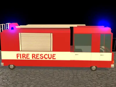 Fire rescue car 3D model