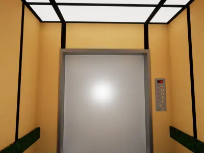 Elevator blueprint system for UE5 Low-poly 3D model