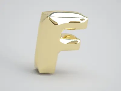 F Balloon Gold 3D model