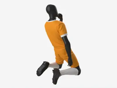 Male Mannequin in Soccer Uniform in Action 03 3D model