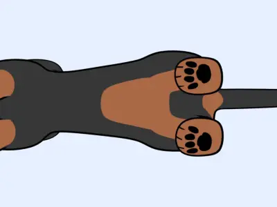 A Dachshund Dog With A Toon Cell Shade Style 3D model