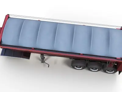 Dump trailer Low-poly 3D model