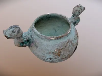 Two jaguars peruvian bronze artifact 3D model