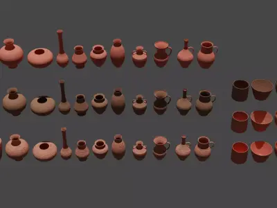 basic vases and pots Free 3D model