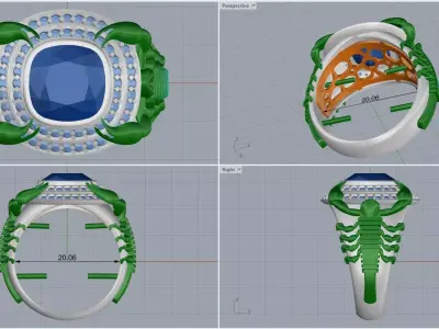 ring woman men  3D print model buy